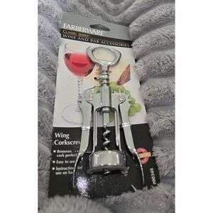 Farberware Classic Series Wing Corkscrew Chrome Wine Bottle Opener 00348 NIP